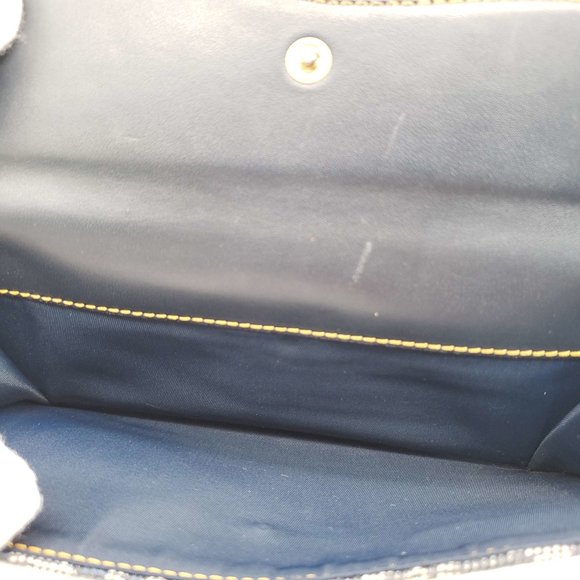 100% Authentic Christian Dior Navy Blue Canvas Wallet - Picture 10 of 12